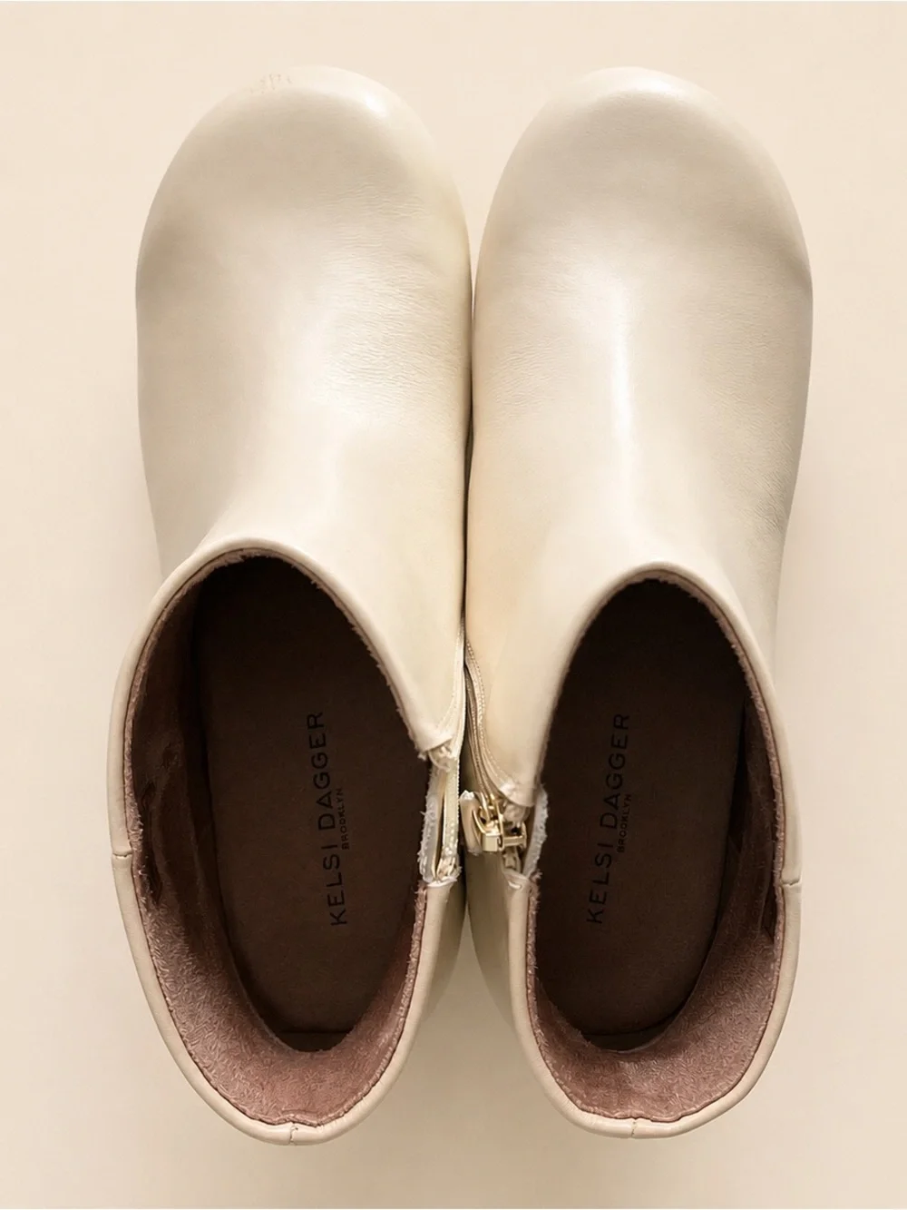 🤍🪵 Kelsi Dagger Brooklyn Hill Cream Leather Platform Booties • Size 8